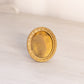 Vintage Extra Small Gold Tone Metal Standing Oval Frame