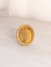 Vintage Extra Small Gold Tone Metal Standing Oval Frame