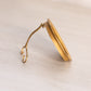 Vintage Extra Small Gold Tone Metal Standing Oval Frame