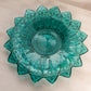 Vintage Federal Petal Teal Blue Glass Flower Plate or Platter