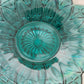 Vintage Federal Petal Teal Blue Glass Flower Plate or Platter