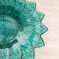 Vintage Federal Petal Teal Blue Glass Flower Plate or Platter