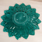 Vintage Federal Petal Teal Blue Glass Flower Plate or Platter
