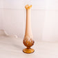 Vintage Fenton Amber Opalescent Glass Footed Lily of The Valley Vase