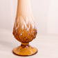 Vintage Fenton Amber Opalescent Glass Footed Lily of The Valley Vase