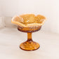 Vintage Fenton Amber Opalescent Glass Scroll & Eye Compote