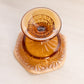 Vintage Fenton Amber Opalescent Glass Scroll & Eye Compote