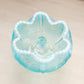 Vintage Fenton Aqua Blue Opalescent Glass Drape 3-Toed Bowl