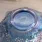 Vintage Fenton Blue Carnival Glass Cherry Chain Ruffled Bowl