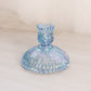 Vintage Fenton Blue Iridescent Glass Fancy Candleholder