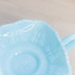 Vintage Fenton Blue Milk Glass Glass Butterfly Dish with 2 Handles