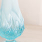 Vintage Fenton Blue Opalescent Glass Footed Lily of The Valley Vase