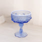 Vintage Fenton Blue Opalescent Glass Rose Floral Compote (Missing Lid)