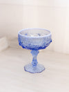 Vintage Fenton Blue Opalescent Glass Rose Floral Compote (Missing Lid)