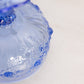 Vintage Fenton Blue Opalescent Glass Rose Floral Compote (Missing Lid)