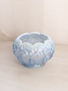 Vintage Fenton Blue Opalescent Iridescent Lily of The Valley Bowl (Damaged)