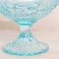 Vintage Fenton Blue Opalescent Water Lily Compote