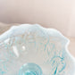 Vintage Fenton Blue Opalescent Water Lily Compote