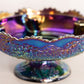 Vintage Fenton Carnival Glass Orange Tree Footed Candleholder Bowl