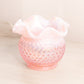 Vintage Fenton Circular Pink Iridescent Opalescent Glass Hobnail Vase