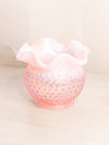Vintage Fenton Circular Pink Iridescent Opalescent Glass Hobnail Vase