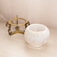 Vintage Fenton Clear Iridescent Opalescent Glass Bowl with Brass Stand