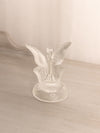 Vintage Fenton Clear Satin Glass Butterfly Ring Holder Figurine