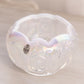 Vintage Fenton Clear White Opalescent Cupped Glass Bowl