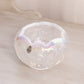 Vintage Fenton Clear White Opalescent Cupped Glass Bowl