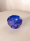 Vintage Fenton Cobalt Blue Iridescent Lily of the Valley Bowl