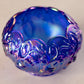 Vintage Fenton Cobalt Blue Iridescent Lily of the Valley Bowl