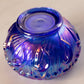 Vintage Fenton Cobalt Blue Iridescent Lily of the Valley Bowl