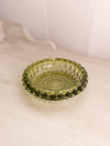 Vintage Fenton Colonial Green Glass Thumbprint Ashtray Dish