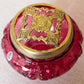 Vintage Fenton Cranberry Potpourri Jar with Ornate Brass Lid