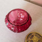 Vintage Fenton Cranberry Potpourri Jar with Ornate Brass Lid