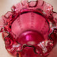 Vintage Fenton Cranberry Glass Ruffled Vase