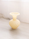 Vintage Fenton Cream Milk Glass Glass Swirl Vase