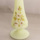 Vintage Fenton Custard Light Green Satin Uranium Glass Floral Bud Vase
