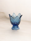 Vintage Fenton Dark Blue Glass 2-Way Floral Candleholder