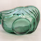 Vintage Fenton Dark Green Glass Sleigh Dish with Gold Accents