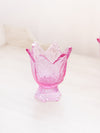 Vintage Fenton Pink Glass 2-Way Floral Candleholder