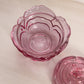 Vintage Fenton Dark Pink Glass Flower Butterfly Lidded Dish