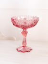 Vintage Fenton Dark Pink Glass Rose Floral Compote