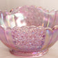 Vintage Fenton Dark Pink Oval Iridescent Daisy & Button Bowl