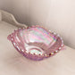 Vintage Fenton Dark Pink Oval Iridescent Daisy & Button Bowl