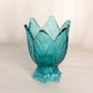 Vintage Fenton Dark Teal Glass 2-Way Floral Candleholder