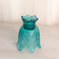 Vintage Fenton Dark Teal Glass 2-Way Floral Candleholder
