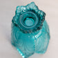 Vintage Fenton Dark Teal Glass 2-Way Floral Candleholder