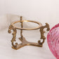 Vintage Fenton Dusty Rose Pink Lotus Glass Bowl w/ Brass Stand