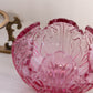 Vintage Fenton Dusty Rose Pink Lotus Glass Bowl w/ Brass Stand